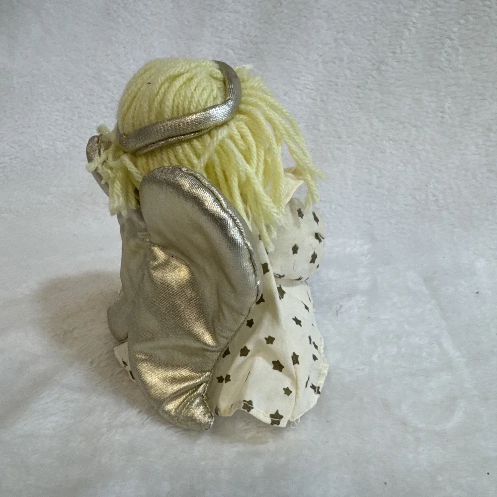 Lillian Vernon‎ Soft Fabric Angel Doll Christmas Gold Silver Star Dress 7 Inch